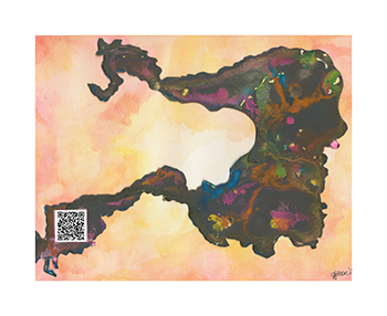 Story Booth inspired art with QR tag.